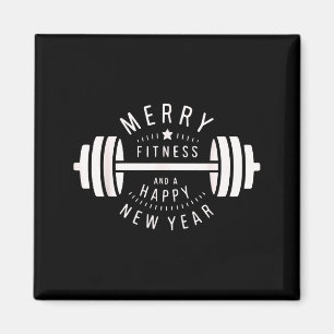Merry Fitness And A Happy New Rear Funny Gym  Magnet