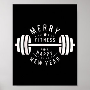 Merry Fitness And A Happy New Rear Funny Gym  Poster