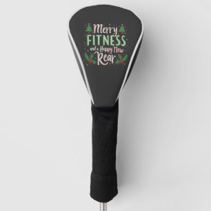 Merry Fitness and Happy New Rear Bodybuilding Xmas Golf Head Cover