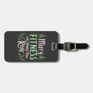 Merry Fitness and Happy New Rear Bodybuilding Xmas Luggage Tag
