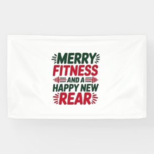 Merry Fitness and Happy New Rear Fitness Christmas Banner