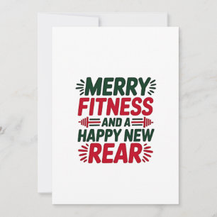 Merry Fitness and Happy New Rear Fitness Christmas Invitation