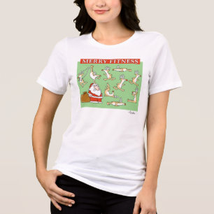Merry Fitness exercise reindeer by Sandra Boynton Tri-Blend Shirt