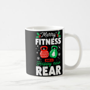 Merry Fitness Happy New Rear Christmas Holiday Gym Coffee Mug