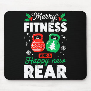 Merry Fitness Happy New Rear Christmas Holiday Gym Mouse Pad