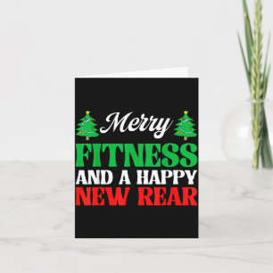 Merry Fitness Happy New Rear Workout Christmas  Card