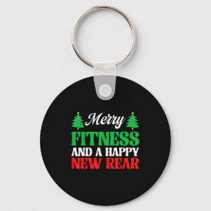 Merry Fitness Happy New Rear Workout Christmas Key Ring
