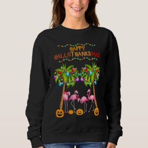 Merry Flamingo Halloween Christmas Happy Hallothan Sweatshirt