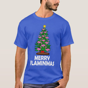 Merry Flaminmas Pink Flamingo Lover Christmas Seas T-Shirt