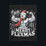 Merry Flexmas - Snowman Flexing Christmas Gym Body Fleece Blanket<br><div class="desc">Merry Flexmas - Snowman Flexing Christmas Gym Bodybuilding</div>