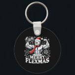 Merry Flexmas - Snowman Flexing Christmas Gym Body Key Ring<br><div class="desc">Merry Flexmas - Snowman Flexing Christmas Gym Bodybuilding</div>