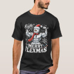 Merry Flexmas - Snowman Flexing Christmas Gym Body T-Shirt<br><div class="desc">Merry Flexmas - Snowman Flexing Christmas Gym Bodybuilding</div>