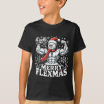 Merry Flexmas - Snowman Flexing Christmas Gym Body T-Shirt<br><div class="desc">Merry Flexmas - Snowman Flexing Christmas Gym Bodybuilding</div>