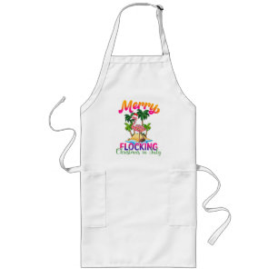 Merry Flocking Christmas Christmas in July Long Apron