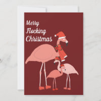 Merry Flocking Christmas Funny Flamingo Hat Scarf
