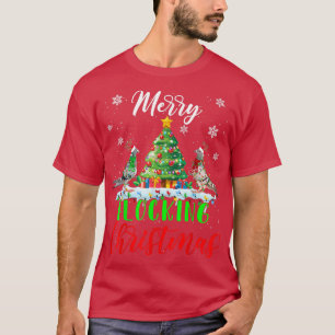 Merry Flocking Christmas Funny Xmas Reindeer Santa T-Shirt