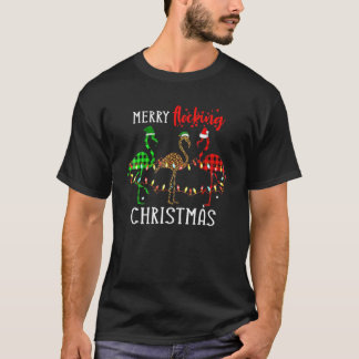 Merry Flocking Christmas Leopard Buffalo Plaid Xm T-Shirt