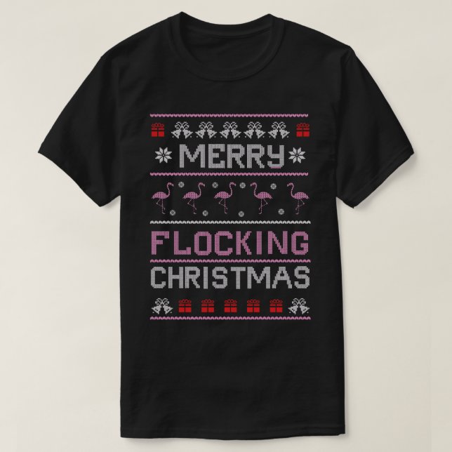 Merry Flocking Christmas T-Shirt (Design Front)