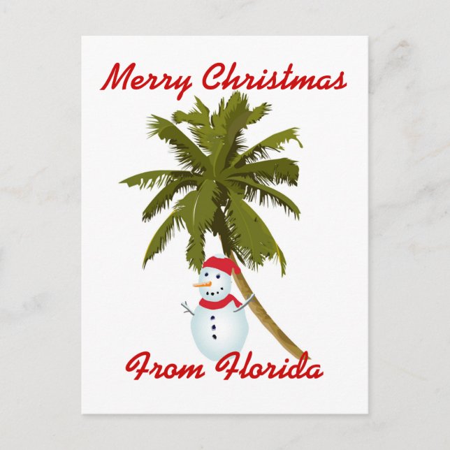 Merry Florida Christmas Holiday Postcard (Front)