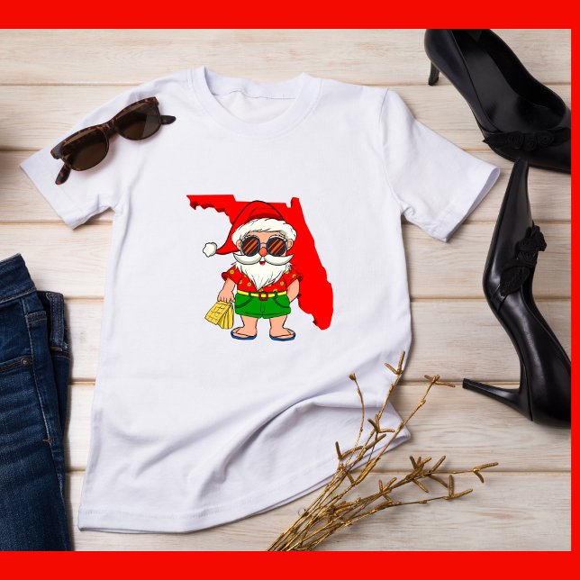 Merry Florida Christmas! Tropical Santa Cool Vibe  T-Shirt (Creator Uploaded)