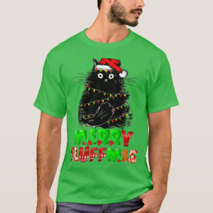 Merry Fluffmas Catmas Christmas Cat Lover Santa Xm T-Shirt