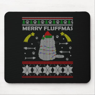 Merry Fluffmas Cute Ugly Christmas Outfit For Wome Mouse Pad