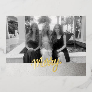 Merry Foil Holiday Postcard