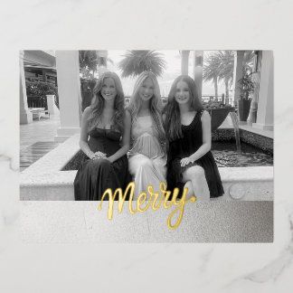 Merry Foil Holiday Postcard