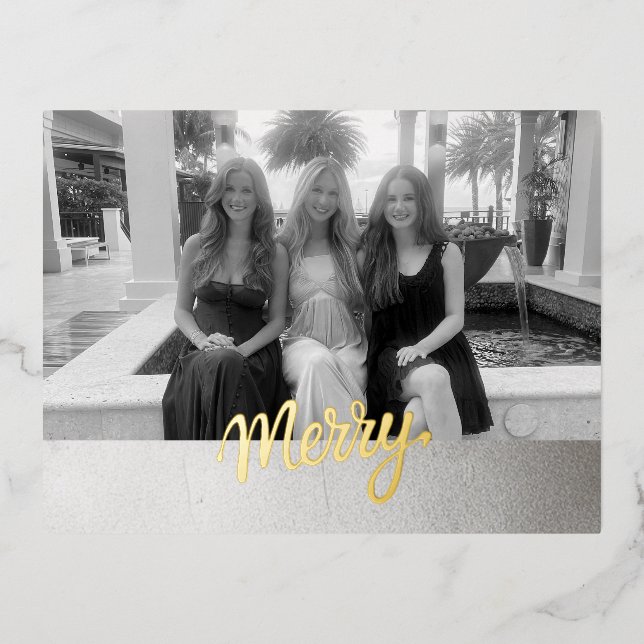 Merry Foil Holiday Postcard (Front)