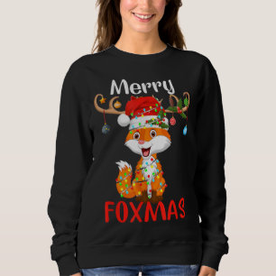 Merry Foxmas Funny Fox Christmas Ornament Lights S Sweatshirt
