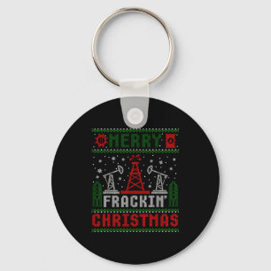 Merry Fracking Christmas Funny Oilfield Ugly Xmas  Key Ring