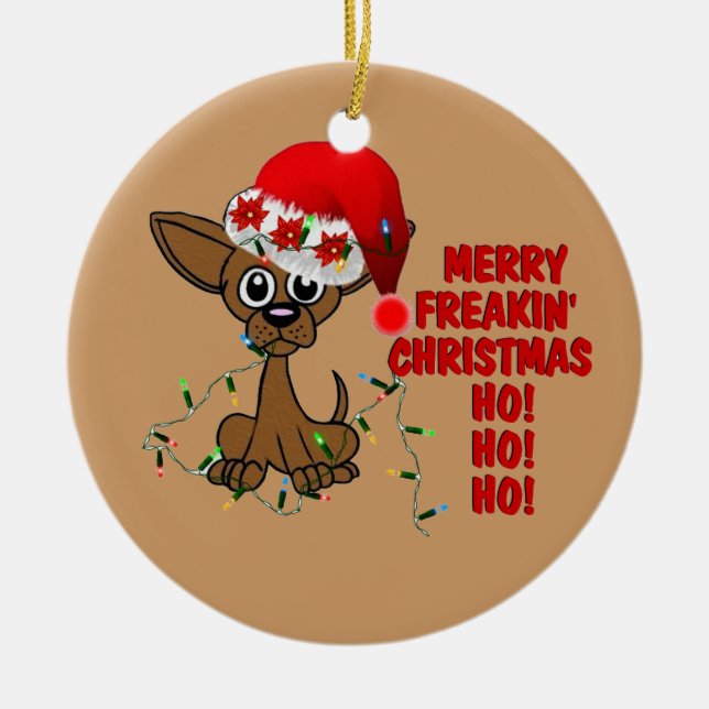 Merry Freakin' Christmas Brother Ceramic Tree Decoration (Front)