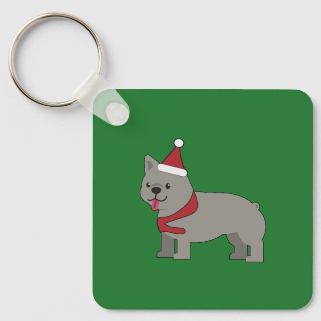 Merry Frenchie Key Ring (Front)