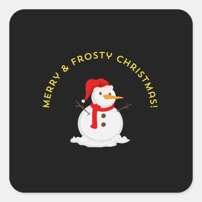 Merry & Frosty Christmas! Square Sticker (Front)