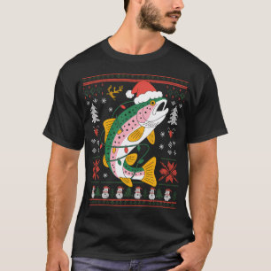 Merry Funny Christmas Fishing Fisherman Santa T-Shirt