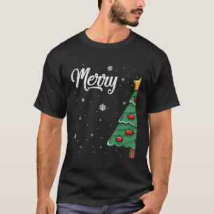 Merry Funny Matching Couple Pajama Tree For Christ T-Shirt
