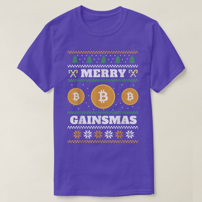 Merry Gainsmas Bitcoin Ugly Christmas Sweater  (Design Front)