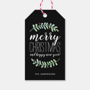 Merry Garland Holiday Gift Tag