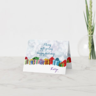  Merry Gift Giving Personalised Snow Surprise  Card