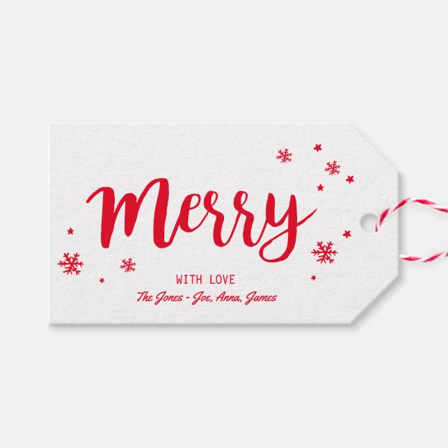 Merry Gift Tags (Front (Horizontal))