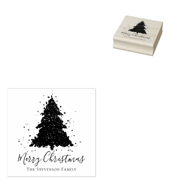 Merry Glitz | Charcoal Grey Modern Script Company Rubber Stamp (Stamped)