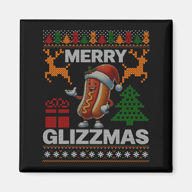 Merry Glizzmas -christmas Glizy Matching Family Ug Magnet (Front)
