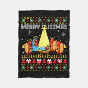 Merry Glizzmas Ugly Christmas Sweaters Hot Dogs Xm Fleece Blanket