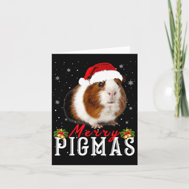 Merry Gmas Face Mask Funny Guinea G Christmas Sant Card (Front)