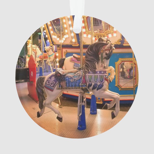 Merry Go Round Acrylic Christmas Ornament (Back)