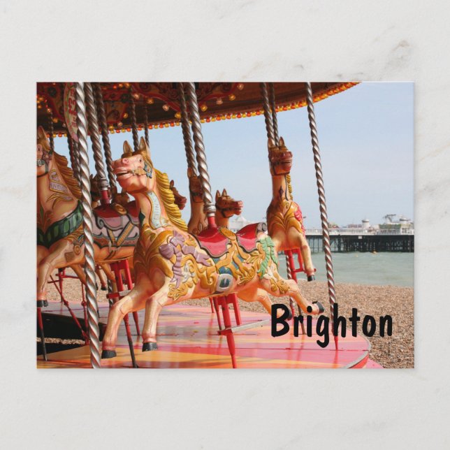 Merry-go-round, Brighton Holiday Postcard (Front)