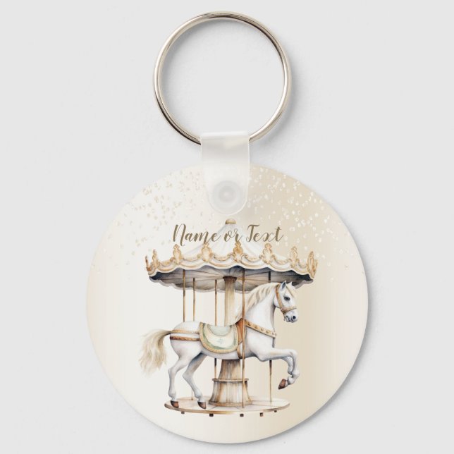 Merry Go Round Circus Carnival Beautiful Cute Key Ring (Front)