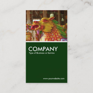 Merry-go-round Dragon - Dark Green Business Card