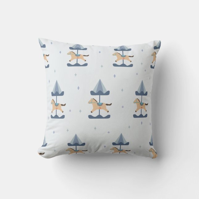 Merry Go Round For Kid & Nursery Baby Throw Pillow (Front)