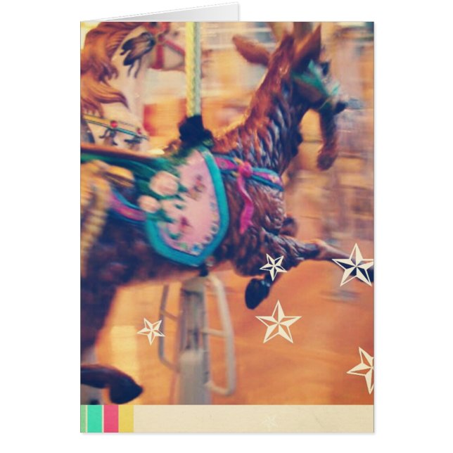 Merry Go Round Goat, All Occasion Blank Greeting (Front)